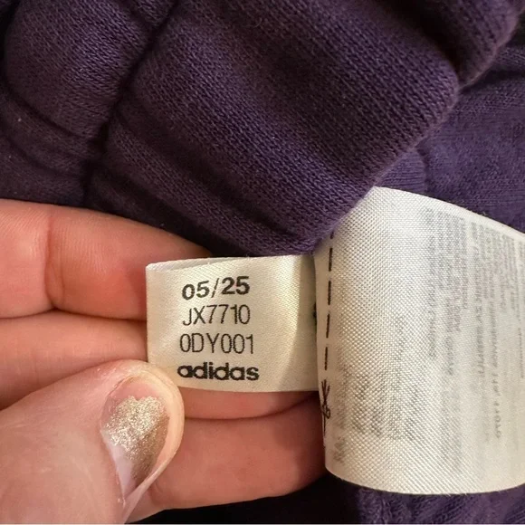 Adidas Women's Essentials 3-Stripes Straight Leg Sweatpants Medium Purple - Picture 5 of 9